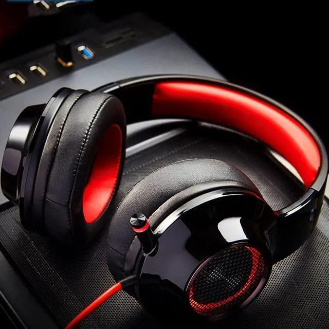Alt view image 3 of 6 - Gaming Headset with Microphone, 7.1 Virtual Surround Sound Over Ear Headphones Soft Memory Earmuffs,The Earcups Were Designed with The Stylish LED Light Suitable for Those Who Like To Play Game