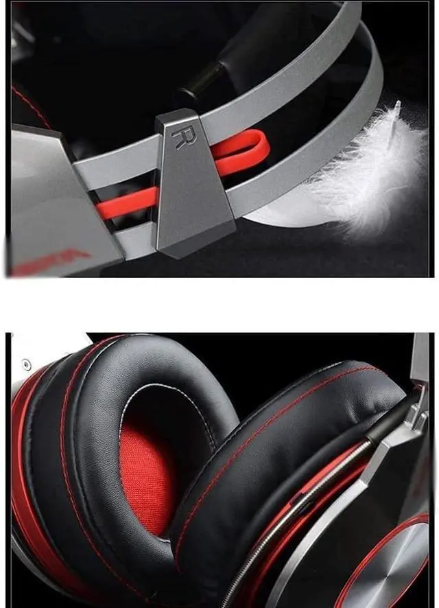 Alt view image 4 of 7 - Gaming Headset with Microphone,Head Set Gaming Headset with Mic 7.1 Surround Sound Soft Memory Earmuffs Compatible with PC Laptop Accessories