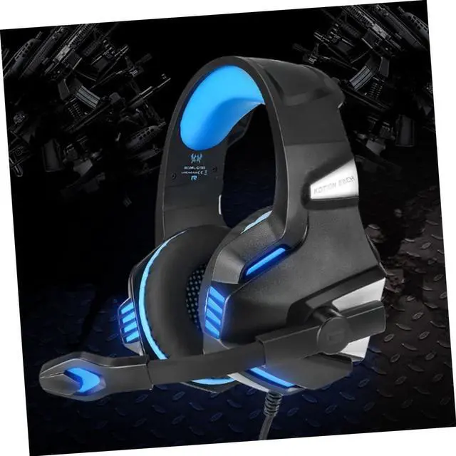 Alt view image 6 of 7 - Computer Headset Blue Headphones Computer Headphones Headset for Computer Gaming Headset Game Headset Earphone