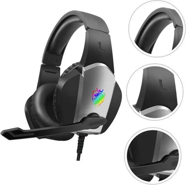 Alt view image 6 of 7 - 1Pc Headphones headsets Headset for Computer Professional Microphone Stereo Gaming Headset Noise Cancelling Earphone LED Light Gaming Headset Glowing Headset