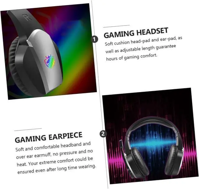 Alt view image 7 of 7 - 1Pc Headphones headsets Headset for Computer Professional Microphone Stereo Gaming Headset Noise Cancelling Earphone LED Light Gaming Headset Glowing Headset