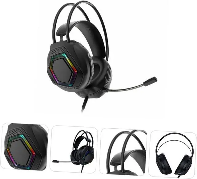 Alt view image 3 of 7 - PC Headphones Wired Headphone Wired Earphones Computer Headset Computer Gaming Headset Wired Headset Home Headset Computer Gaming Headphone Over-Ear Headset Stereo Eat Chicken