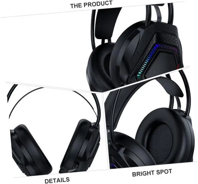 Alt view image 6 of 7 - PC Headphones Wired Headphone Wired Earphones Computer Headset Computer Gaming Headset Wired Headset Home Headset Computer Gaming Headphone Over-Ear Headset Stereo Eat Chicken