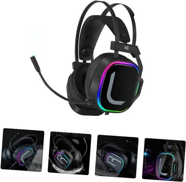 Alt view image 4 of 7 - Wireless Gaming Headset Headset Headset Wired Noise Cancelling Headphones Black Headphones Cord Headphones Laptop Headphone Single Sided Computer Headphone Earbuds Light
