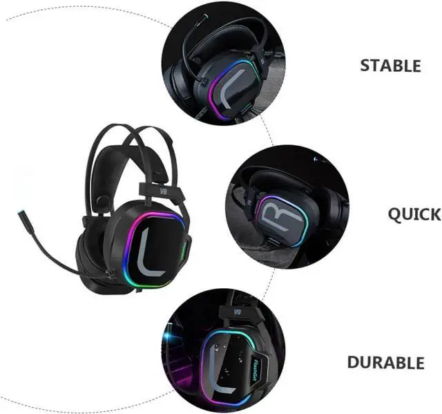 Alt view image 7 of 7 - Wireless Gaming Headset Headset Headset Wired Noise Cancelling Headphones Black Headphones Cord Headphones Laptop Headphone Single Sided Computer Headphone Earbuds Light