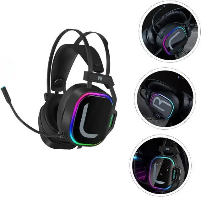 Alt view image 2 of 7 - Wireless Gaming Headset Headset Headset Wired Noise Cancelling Headphones Black Headphones Cord Headphones Laptop Headphone Single Sided Computer Headphone Earbuds Light
