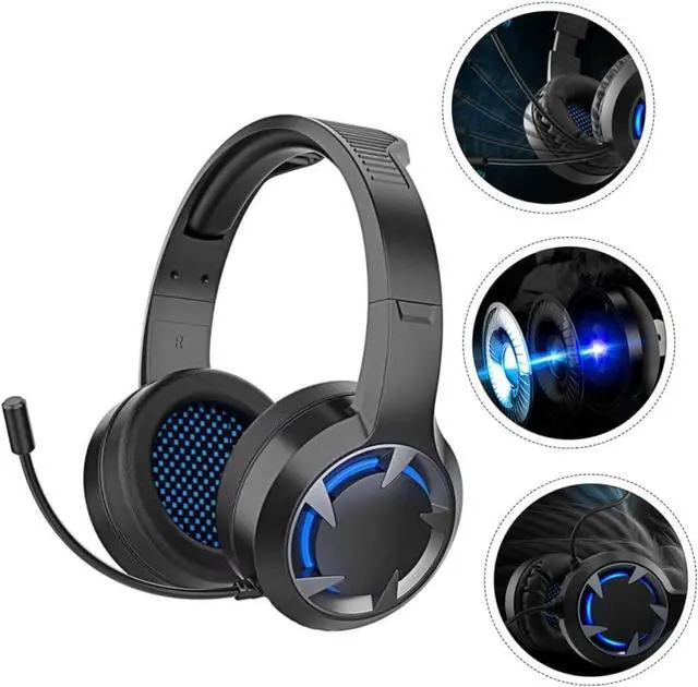 Alt view image 2 of 7 - Wired USB Earphone abs Surround Headset Laptop Travel in-Ear LED Microphone Gaming Headset Ear Pad Headphone Shine LED Gaming Headphone Ear Stereo with Wheat