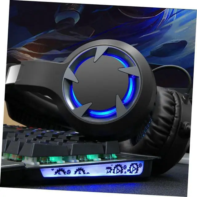 Alt view image 5 of 7 - Wired USB Earphone abs Surround Headset Laptop Travel in-Ear LED Microphone Gaming Headset Ear Pad Headphone Shine LED Gaming Headphone Ear Stereo with Wheat