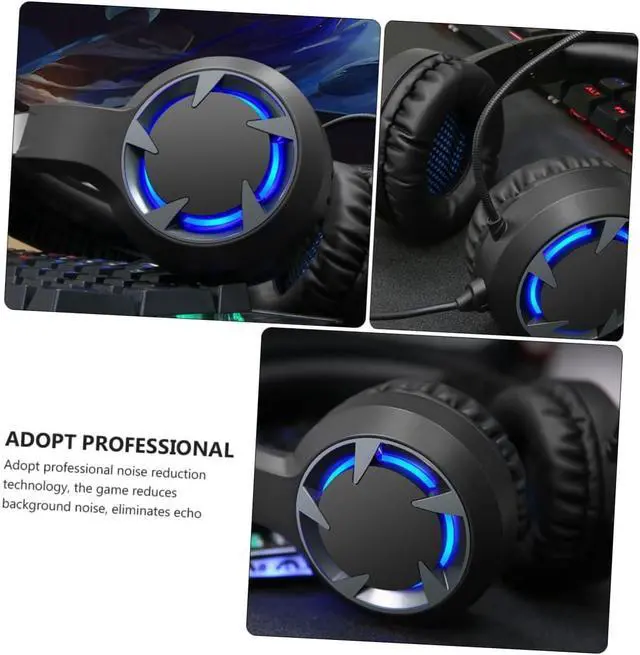 Alt view image 6 of 7 - Wired USB Earphone abs Surround Headset Laptop Travel in-Ear LED Microphone Gaming Headset Ear Pad Headphone Shine LED Gaming Headphone Ear Stereo with Wheat