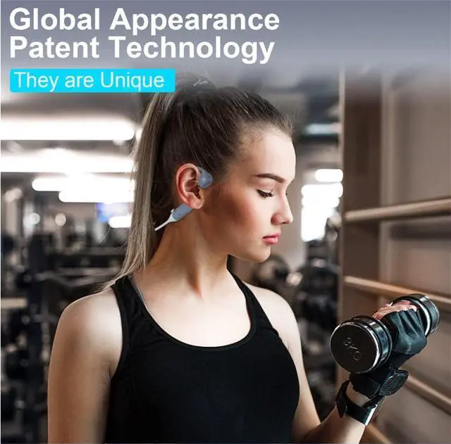 Alt view image 3 of 7 - Stereo Inductivv Bone Conduction Earphones, Lightweight Wireless Open Ear Headphones, Wireless Bluethooth 5.2 and HD Sound, for Running Cycling Driving Travel,Blue