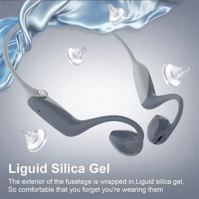 Alt view image 4 of 7 - Stereo Inductivv Bone Conduction Earphones, Lightweight Wireless Open Ear Headphones, Wireless Bluethooth 5.2 and HD Sound, for Running Cycling Driving Travel,Blue