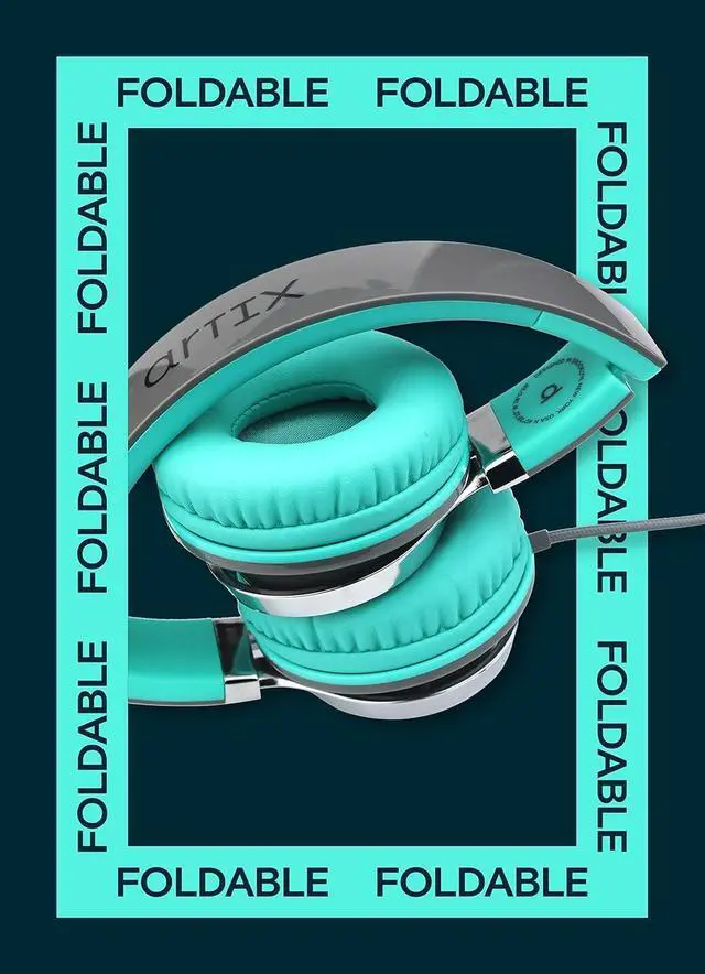 Alt view image 2 of 7 - ARTIX CL750 Foldable Noise Isolating On Ear Headphones & Kidrox Tiger-Ear Kids Headphones Boys/Girls