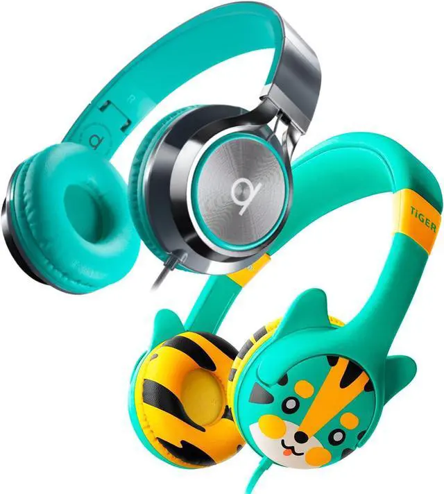 Main image of ARTIX CL750 Foldable Noise Isolating On Ear Headphones & Kidrox Tiger-Ear Kids Headphones Boys/Girls