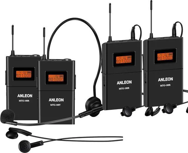 Main image of Anleon 902mhz-927mhz Tour Guide Wireless System Church System (1 Transmitter 3 Receivers)