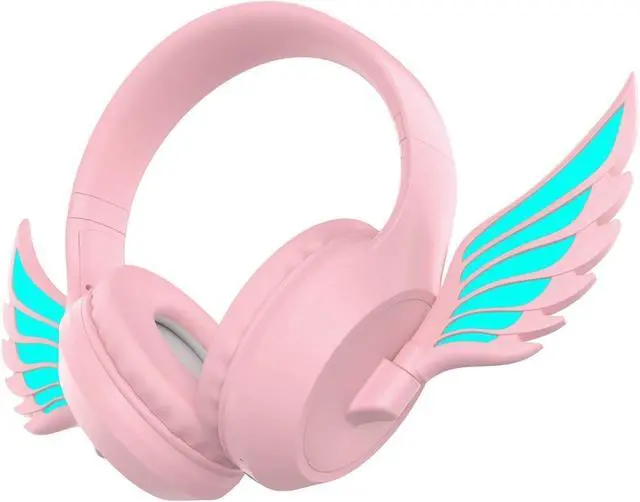 Main image of Lightweight Folding Portable Headphones New Head-Mounted Foldable Bluetooth Headset, high Appearance, Long Battery Life, Heavy bass Headset, Colorful LED(Pink)
