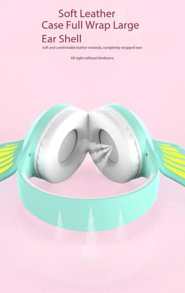 Alt view image 6 of 7 - Lightweight Folding Portable Headphones New Head-Mounted Foldable Bluetooth Headset, high Appearance, Long Battery Life, Heavy bass Headset, Colorful LED(Pink)