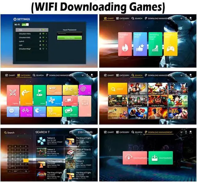 Alt view image 3 of 6 - 2023 Pandora Box DX 10888 in 1 Retro Game Street Cabinet Console RGB Light Panel 8-Way Joystick 16 Buttons Support 720P HD Output (Street Fighter)