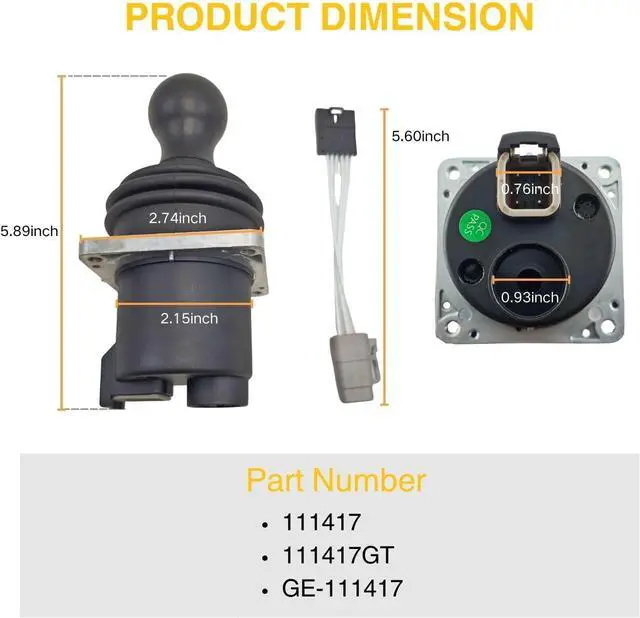 Alt view image 3 of 6 - Dual Axis Joystick w/ Wire Harness Scissor Lift Controller 111417 Compatible with Genie Lift S-100 S-105 S-120 S-125 S-40 S-45 S-60 S-65 S-80 S-85 Z-45/25 IC Z-45/25J Z-51/30J Z-60/34 Z-80/60