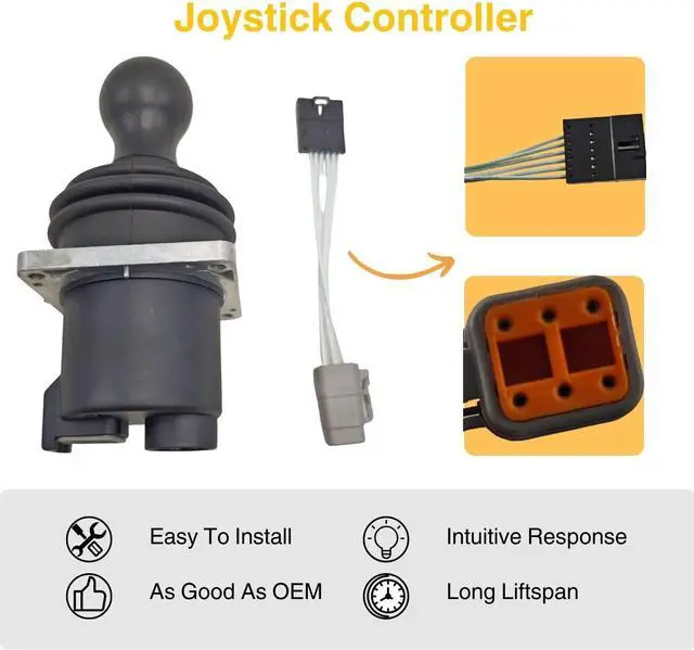 Alt view image 5 of 6 - Dual Axis Joystick w/ Wire Harness Scissor Lift Controller 111417 Compatible with Genie Lift S-100 S-105 S-120 S-125 S-40 S-45 S-60 S-65 S-80 S-85 Z-45/25 IC Z-45/25J Z-51/30J Z-60/34 Z-80/60