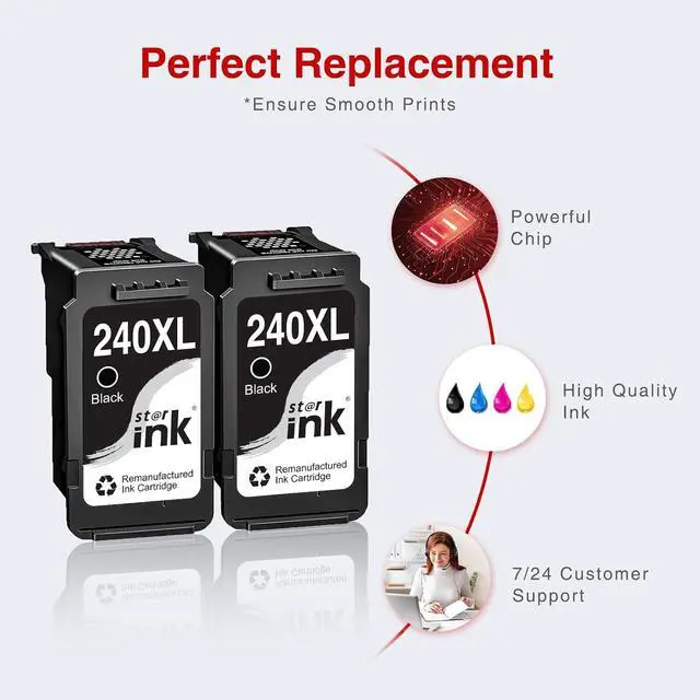 Alt view image 5 of 7 - Starink 240XL Ink Cartridge Replacement for Canon 240XL Black Ink Cartridge