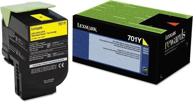Main image of Lexmark 70C10Y0 Toner Cartridge (701Y), Yellow - in Retail Packaging
