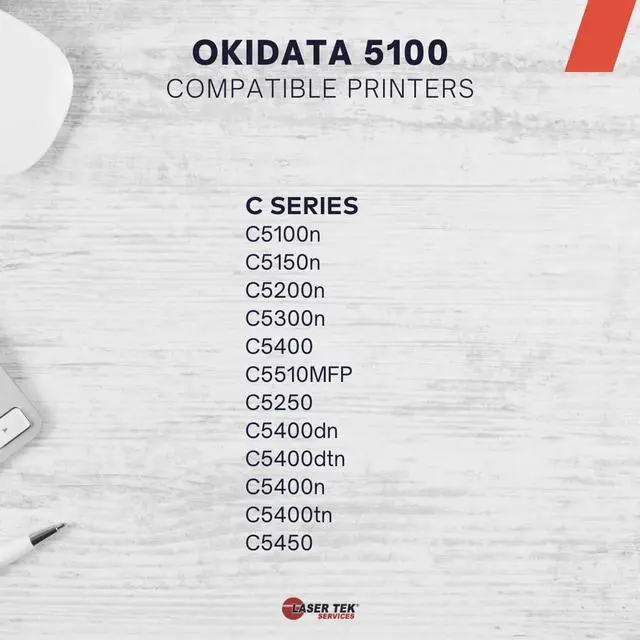 Alt view image 5 of 5 - Laser Tek Services Compatible Toner Refill Kit Replacement for Okidata 5100 Works with Okidata C5100 5100 C5150 C5200 Printers (Black, Cyan, Magenta, Yellow, 4 Pack)