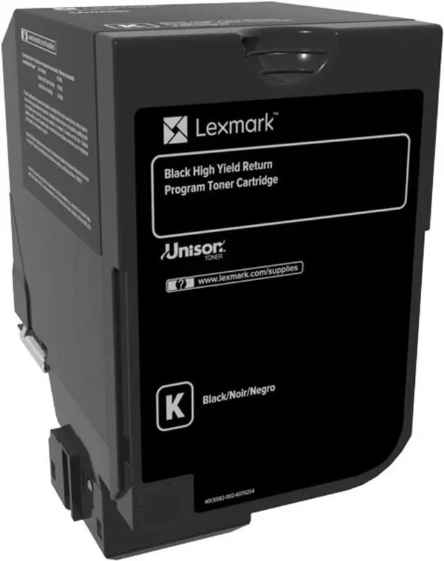 Main image of Lexmark LEX74C1HK0 Unison Original Cartridge-Black-EARtn Cartridge, F/CS720/725, 20, 000 Page Yield, BK Toner