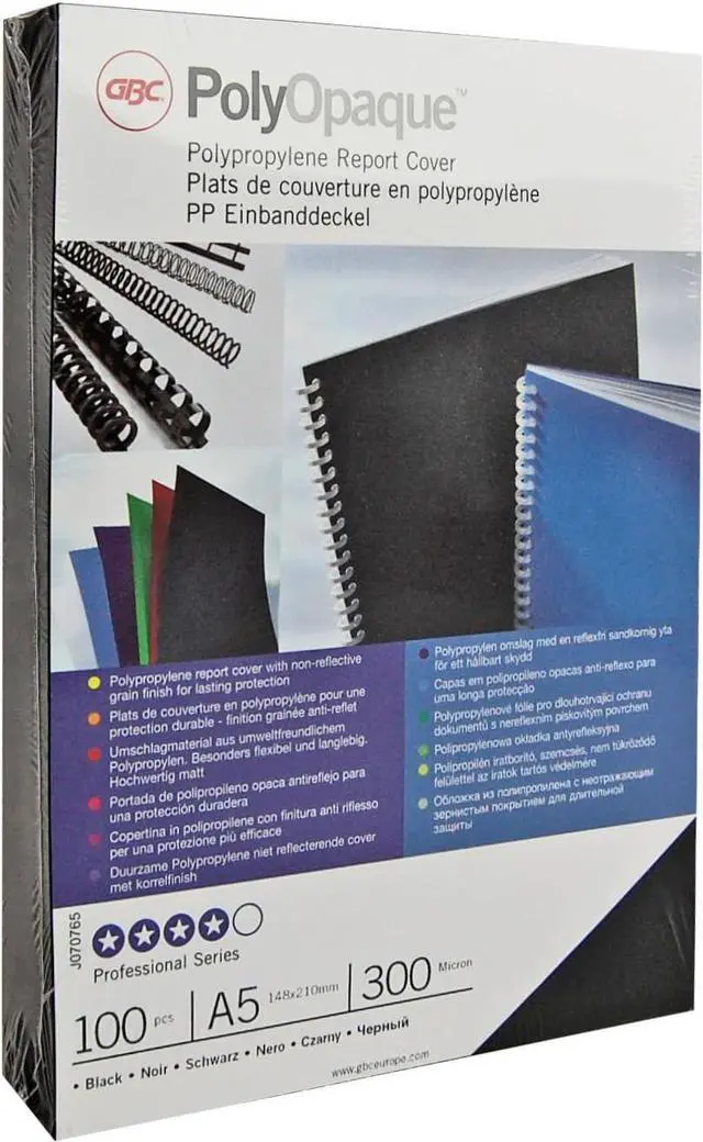 Main image of GBC Polyopaque Binding Covers A4 300 Micron White (100 Pack)