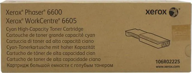 Main image of Xerox Phaser 6600/ WorkCentre 6605 Cyan High Capacity Toner-Cartridge (6,000 Pages) - 106R02225