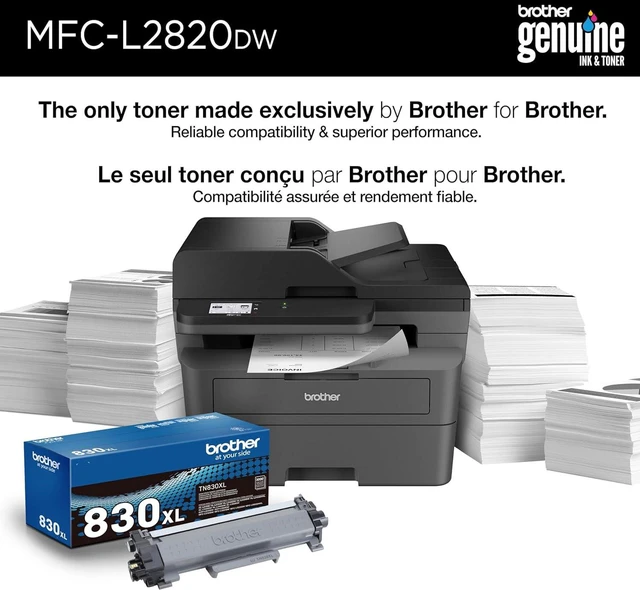 Alt view image 4 of 7 - Brother MFC-L2820DW Wireless Compact Monochrome All-in-One Laser Printer with Copy, Scan and Fax, Duplex, Black & White | Includes Refresh Subscription Trial(1), Works with Alexa