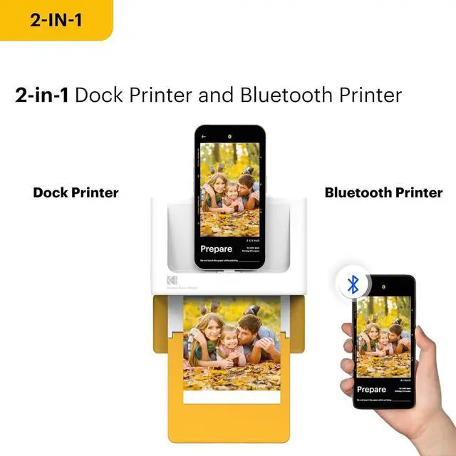 Alt view image 3 of 7 - KODAK Dock Plus 4PASS Instant Photo Printer, 4x6 inches, 50 Sheets Bundle