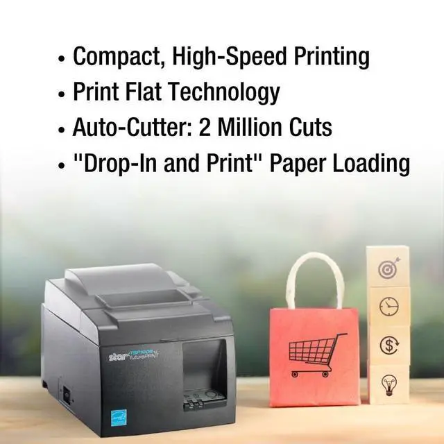 Alt view image 6 of 7 - Star Micronics 39472110 Model TSP143IIIBi Thermal Printer, Auto-Cutter, Bluetooth, iOS, Android/Windows, Power Supply, Gray