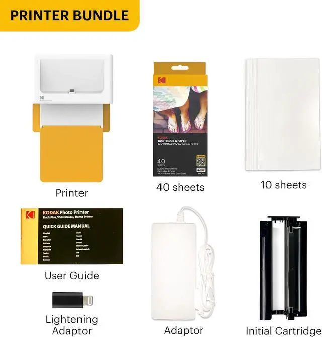 Alt view image 6 of 7 - KODAK Dock Plus 4PASS Instant Photo Printer, 4x6 inches, 50 Sheets Bundle