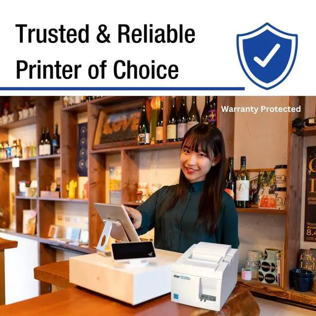 Alt view image 7 of 7 - Star Micronics 39472110 Model TSP143IIIBi Thermal Printer, Auto-Cutter, Bluetooth, iOS, Android/Windows, Power Supply, Gray