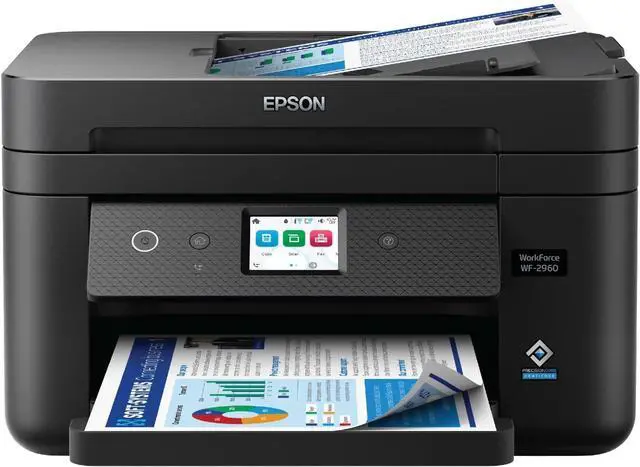 Main image of Epson Workforce WF-2960 Wireless All-in-One Printer with Scan, Copy, Fax, Auto Document Feeder, Automatic 2-Sided Printing, 2.4" Touchscreen Display, 150-Sheet Paper Tray and Ethernet