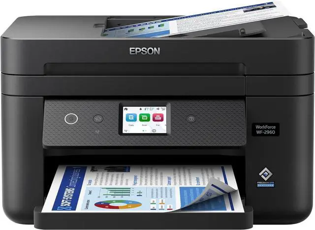 Alt view image 6 of 7 - Epson Workforce WF-2960 Wireless All-in-One Printer with Scan, Copy, Fax, Auto Document Feeder, Automatic 2-Sided Printing, 2.4" Touchscreen Display, 150-Sheet Paper Tray and Ethernet