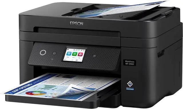Alt view image 7 of 7 - Epson Workforce WF-2960 Wireless All-in-One Printer with Scan, Copy, Fax, Auto Document Feeder, Automatic 2-Sided Printing, 2.4" Touchscreen Display, 150-Sheet Paper Tray and Ethernet