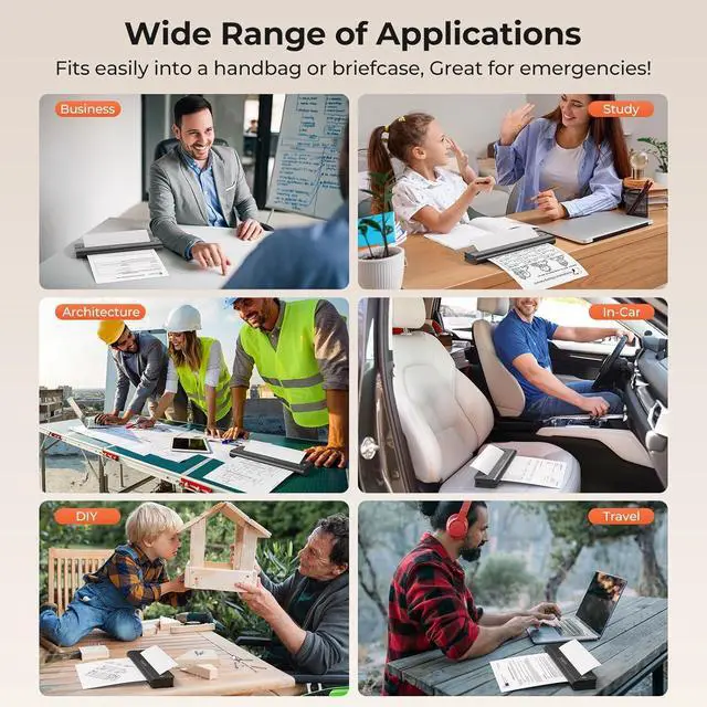 Alt view image 7 of 7 - MUNBYN Portable Printers Wireless for Travel ITP02, Portable Printer Bluetooth, Support 8.5" x 11" & A4 Thermal Paper, Compatible with Android, iOS & Laptop, Small Printer for Travel and Office, Black