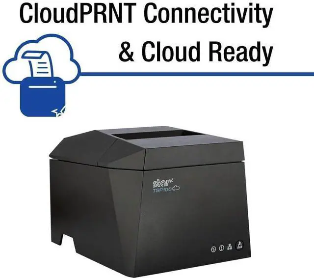 Alt view image 2 of 7 - Star Micronics TSP143IVUE USB/Ethernet (LAN) Thermal Receipt Printer with Android Open Accessory (AOA), CloudPRNT, Cutter, and Internal Power Supply - Gray