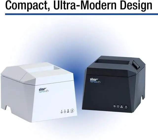 Alt view image 7 of 7 - Star Micronics TSP143IVUE USB/Ethernet (LAN) Thermal Receipt Printer with Android Open Accessory (AOA), CloudPRNT, Cutter, and Internal Power Supply - Gray