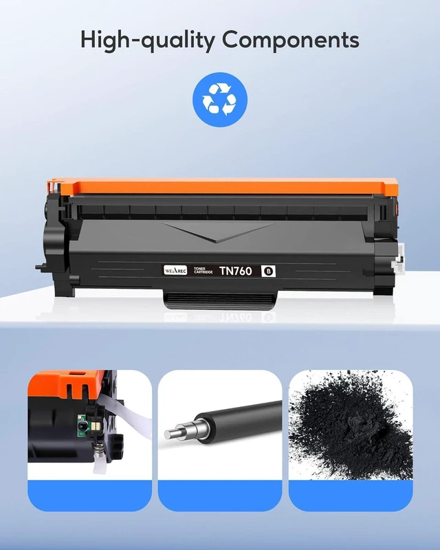 Alt view image 3 of 5 - TN760 Toner Cartridges Replacement for Brother Toner TN-730/TN-760 Compatible HL-L2350DW MFC-L2710DW MFC-L2750DW HL-L2395DW HL-L2370DW DCP-L2550DW HL-L2390DW (Black, 2 Pack)