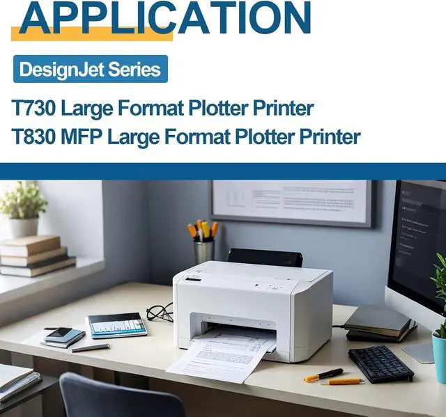 Alt view image 2 of 6 - 728 728XL Ink Cartridges Compatible with 728xl F9J68A F9J67A F9J66A F9J65A Ink Cartridges for DesignJet T830 MFP T730 Large Format Plotter Printer(4 Pack,300ml Matte Black / 130ml Cyan/Magenta/Yellow)