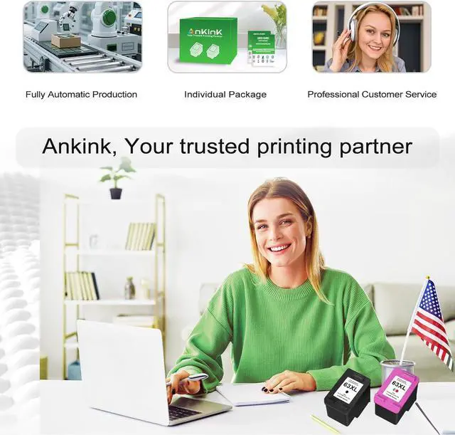 Alt view image 7 of 7 - 63XL Ink Cartridges Replacement for HP 63 XL (2 Black 1 Color Combo 3-Pack) Fit for HP63 3830 4650 4652 4655 5200 5252 5255 5258 4520 4512 1112 2132 3630 3632 3631 2130 4510 4654 Printers BK Tricolor