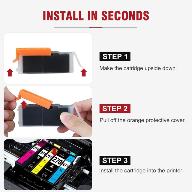 Alt view image 5 of 6 - Allwork PGI270XL CLI271XL Compatible Ink Cartridges Replacement for Canon PGI-270XL CLI-271XL Works with Canon PIXMA TS6020 9020 5020 8020 MG7720 6821 5720 6820 5722 6800 5700 6822 5721 10Pack