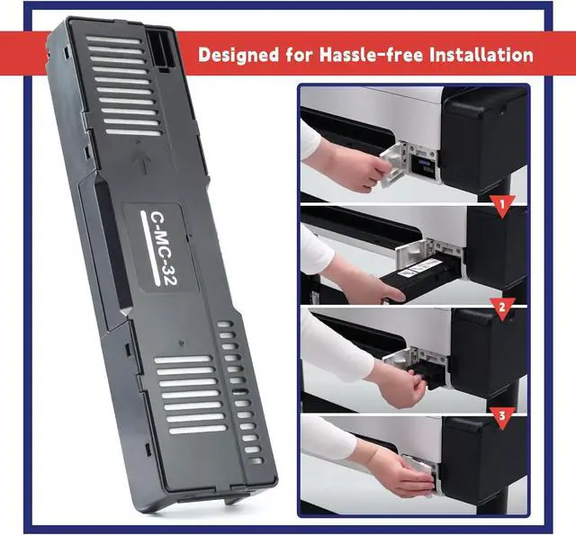 Alt view image 7 of 7 - MC-32 Maintenance Cartridge Replacement for Canon imagePROGRAF TC-20 TC-20M TC-5200 TC-5200M Large Format Printer, Upgraded MC32 Waste Ink Cartridges Maintenace Tank