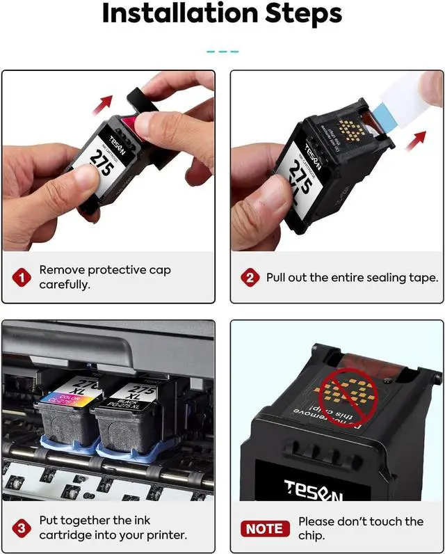 Alt view image 4 of 5 - 276XL Color Ink Cartridges Replacement for Canon 276 CL276 CL-276 XL 2-Pack
