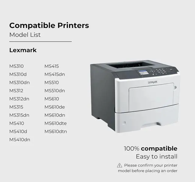 Alt view image 2 of 5 - Do it Wiser Compatible Toner Cartridge Replacement for Lexmark 50F1H00 501H Lexmark MS310dn MS310d MS312dn MS315dn | MS410d MS410dn MS415 MS510dn MS610dn (5,000 Pages High Yield)