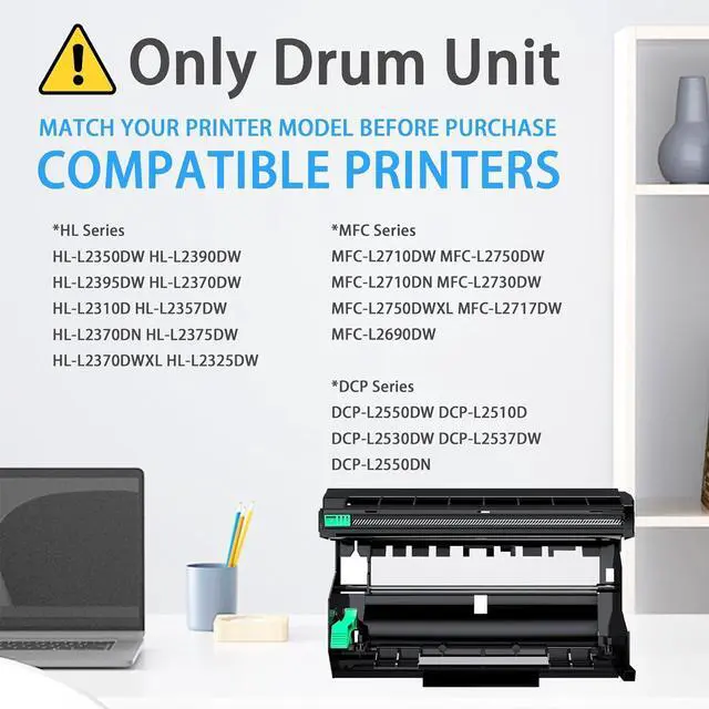 Alt view image 3 of 7 - LCL Compatible Drum Unit Replacement for DR730 12000 Pages HL-L2310D HL-L2350DW HL-L2370DN MFC-L2710DW (Black)