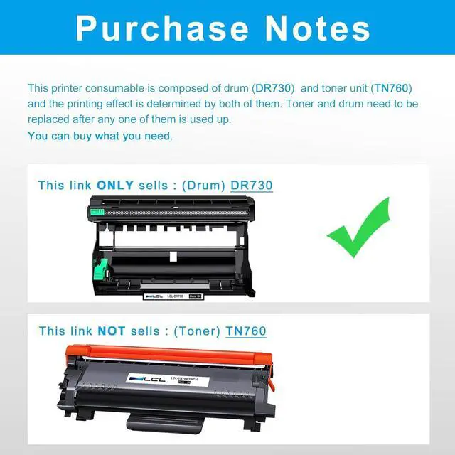 Alt view image 5 of 7 - LCL Compatible Drum Unit Replacement for DR730 12000 Pages HL-L2310D HL-L2350DW HL-L2370DN MFC-L2710DW (Black)