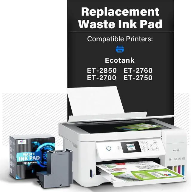 Alt view image 3 of 7 - Waste Ink Pad Replacement with Reset Software Compatible Replacement for E Pson ET-2850 ET-2760 ET-2750 ET-2700 ET2850 ET2760 ET2750 ET2700 2850 Printer, Maintenance Box with Reset Software